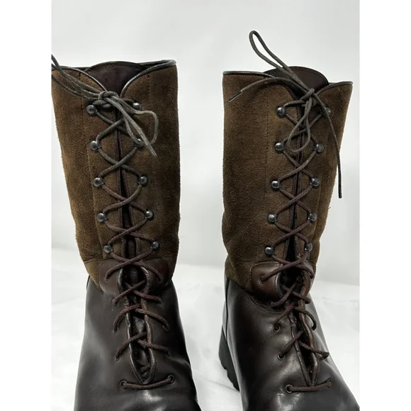 Salvatore Ferragamo Suede Accent Leather Boots, 9.5 - Picture 5 of 13